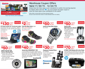 Costco December 2015 coupons