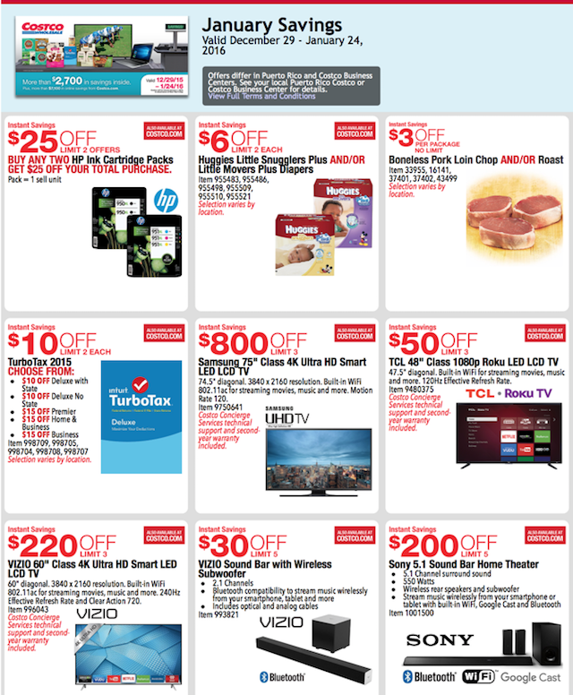 Costco coupons January 2016