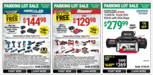 Harbor Freight Parking Lot Sales